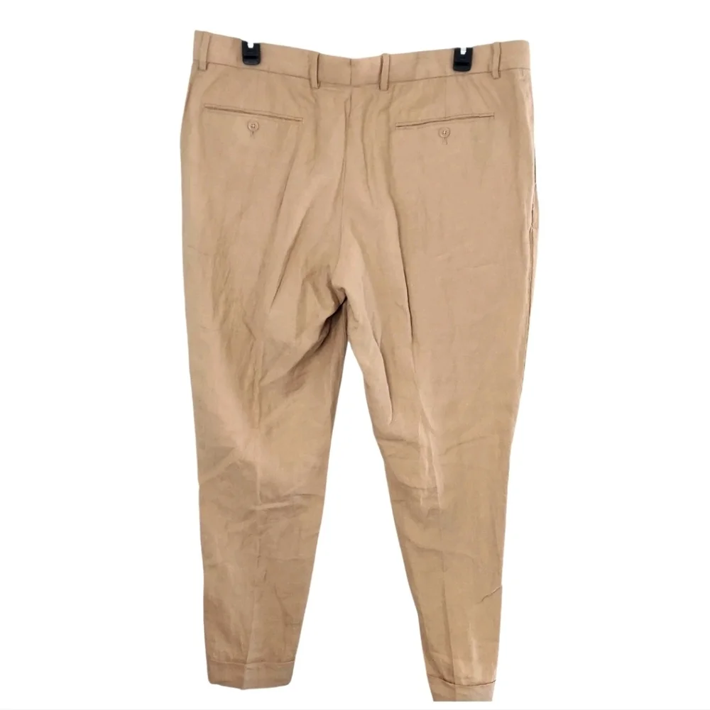 Polo Ralph Lauren Men Pants Size 42 X 30 Coastal Beige Linen Suit Trouser New